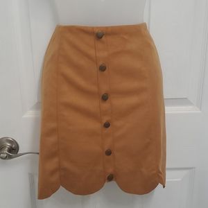 Lauren Conrad scalloped button front skirt